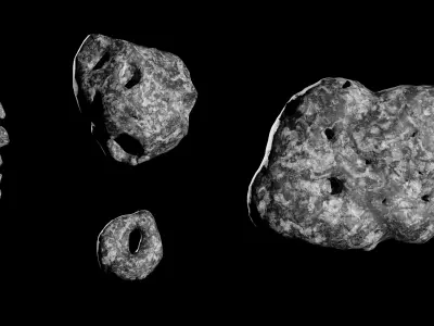 Asteroid pack Free low-poly 3D model