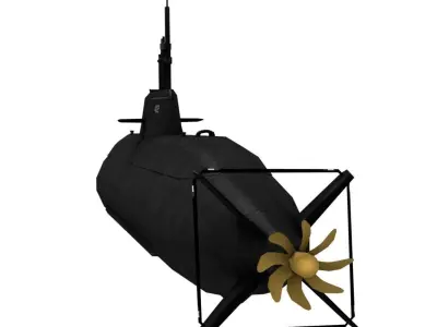 Submarine Changbogo Class KRI Nagapasa 402 Low-poly 3D model