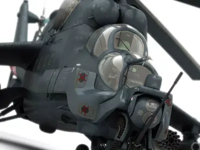 Mi-24 Super Hind Low-poly 3D model