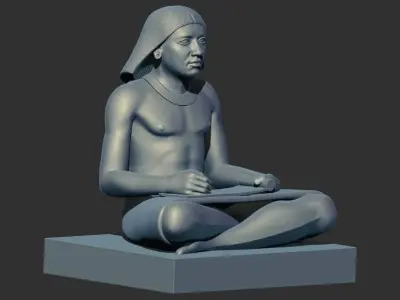 Ancient Egyptian seated writer scribe 3d printable model 3D print model