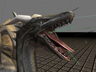 Dragon version 1 Rigged and Game Ready Free low-poly 3D model