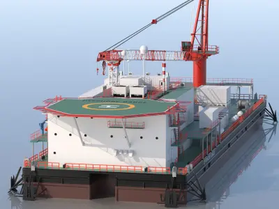 Offshore Barge 3D model