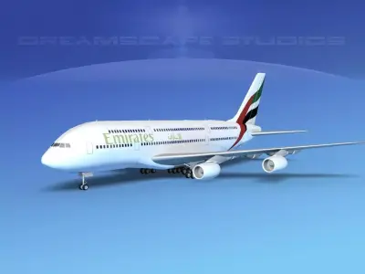Airbus A380-800 Emirates 3D model