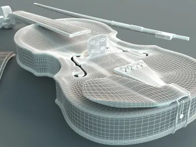 Violin and open book 3D model