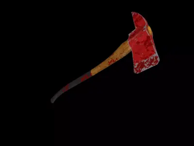 Bloody Fire axe Low-poly 3D model