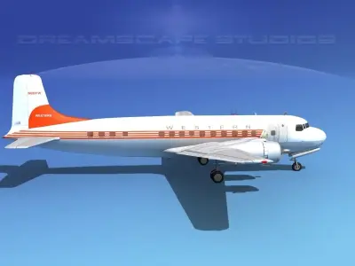 Douglas DC-6 Western Airlines 3D model