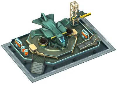 isometrical helicopter parking Low-poly 3D model