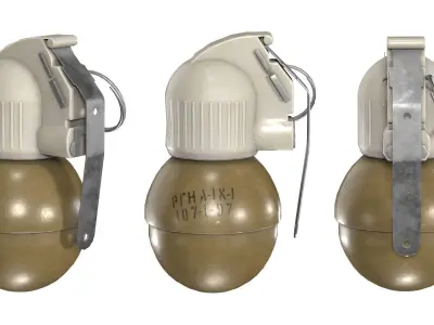 Military Game Ready RGO and RGN Soviet Grenades Low-poly 3D model