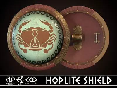 Hoplite Shield Crub Low-poly 3D model