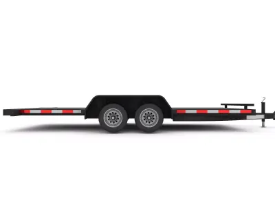 Flatdeck Utility Trailer Low-poly 3D model