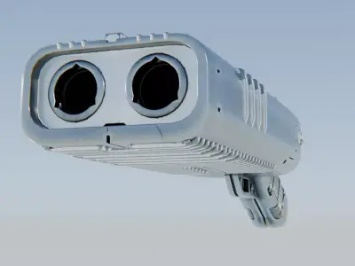 Dual Barrel SciFi Shotgun Low-poly 3D model