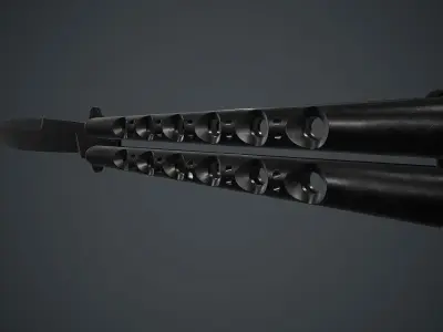 Balisong Knife PBR Game Ready Low-poly 3D model