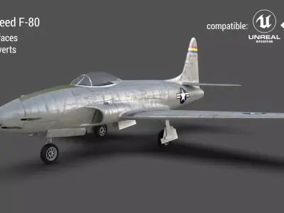 Lockheed P-80 Low-poly 3D model