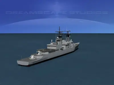 Destoyer DDG 993 USS Kidd 3D model