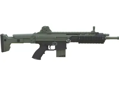 Scar-L rifle Low Poly 3D Modle Free low-poly 3D model