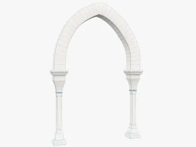 Column wooden arch Low-poly 3D model