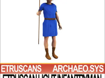 Etruscan Light Infantryman Props Poser Daz 3D model