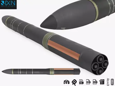 Topol-M SS-27 Mod 1 ICBM Ballistic Missile 3D model