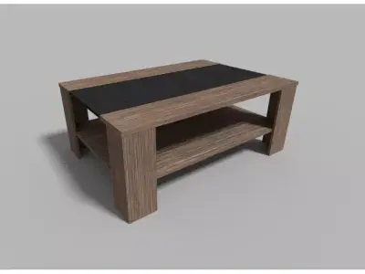 Table coffee with shelf Free low-poly 3D model