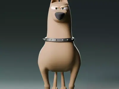 3D dog character Free low-poly 3D model