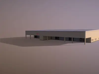 Airport LIRN Storage2 Naples International Airport Low-poly 3D model