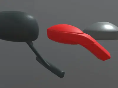 Car Side View Mirrors Low-poly 3D model