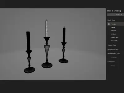 Candle stick 3DModel part of the Halloween package Free 3D model