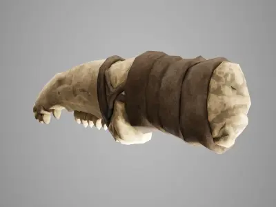 Bone Knife Low-poly 3D model