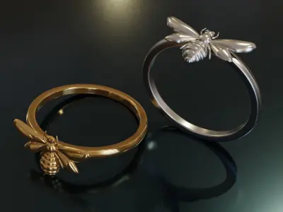 Bee Ring 3D print model