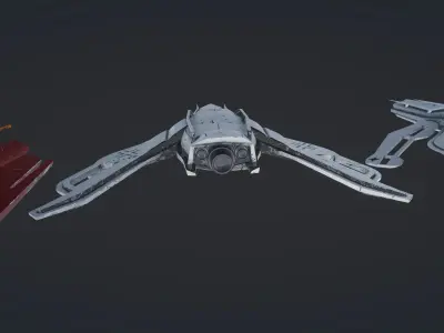 Ship Space Sci-Fi Free low-poly 3D model