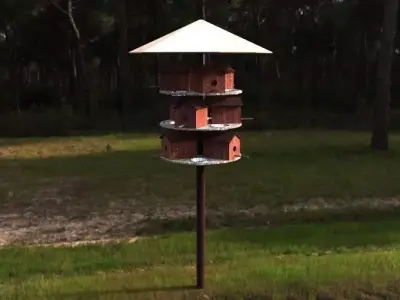 Birdhouse bird feeder with umbrella Free 3D model