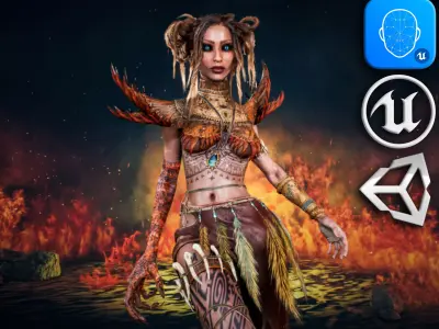 Maya Priestess Low-poly 3D model