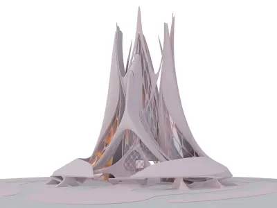 Futuristic  Expo Center building Sci-Fi  3D model