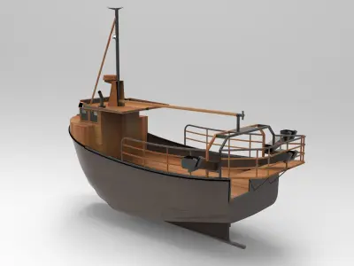 Fishing Ship Low-poly 3D model