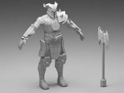 Warrior Low Poly knight Low-poly 3D model