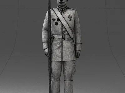 000111 Soviet Officer in Parade Uniform 0116 3dp 3D print model