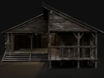 BLACKSMITH WORKSHOP FORGE SMITHY WAREHOUSE SHOP TAVERN INN HOUSE Low-poly 3D model
