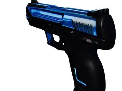 Tactical SciFi Pistol with Flashlight 3D model