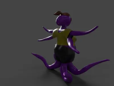 Octopus character Free low-poly 3D model