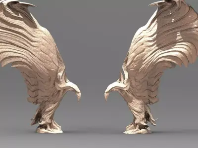 Eagle in flight Stylised with no stand  3D model