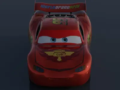 Mc queen car pixar Project Blender Free 3D model