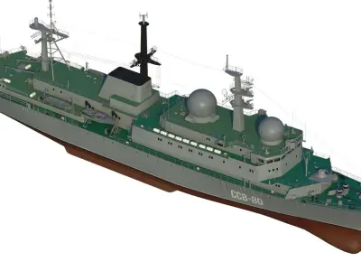 Intelligence ship SSV-80 project 1826 Lira 3D model