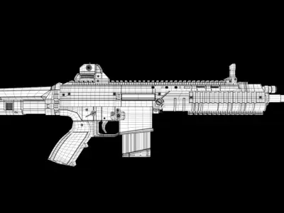 Scar-L rifle Low Poly 3D Modle Free low-poly 3D model