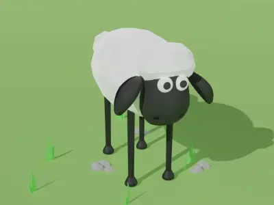 Shaun The Sheep Low-poly 3D model