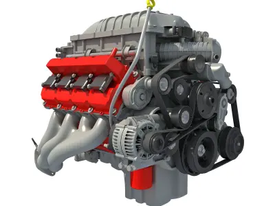 2018 Dodge Challenger HEMI Demon Engine 3D model