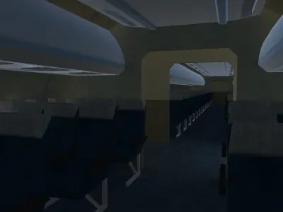 Airplane interior Low-poly 3D model