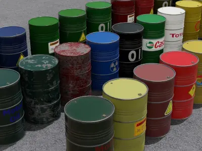 30 Barrel 3D models Low-poly 3D model