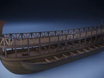 Phoenician Warship Low-poly 3D model