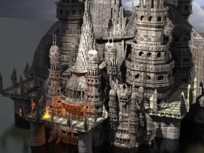 Jinn Temple Towers Kit bash 2 3D model