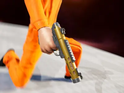 Energy Emblazer EK-3000 - Sci-Fi Plasma Gun Low-poly 3D model